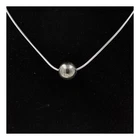 Necklace 1 Pyrite Pearl From Spain 8 Mm Stainless Steel Chain.