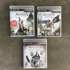 Lot Of 3 Assassin's Creed III Revelations Black Flag Sony PlayStation 3 PS3 