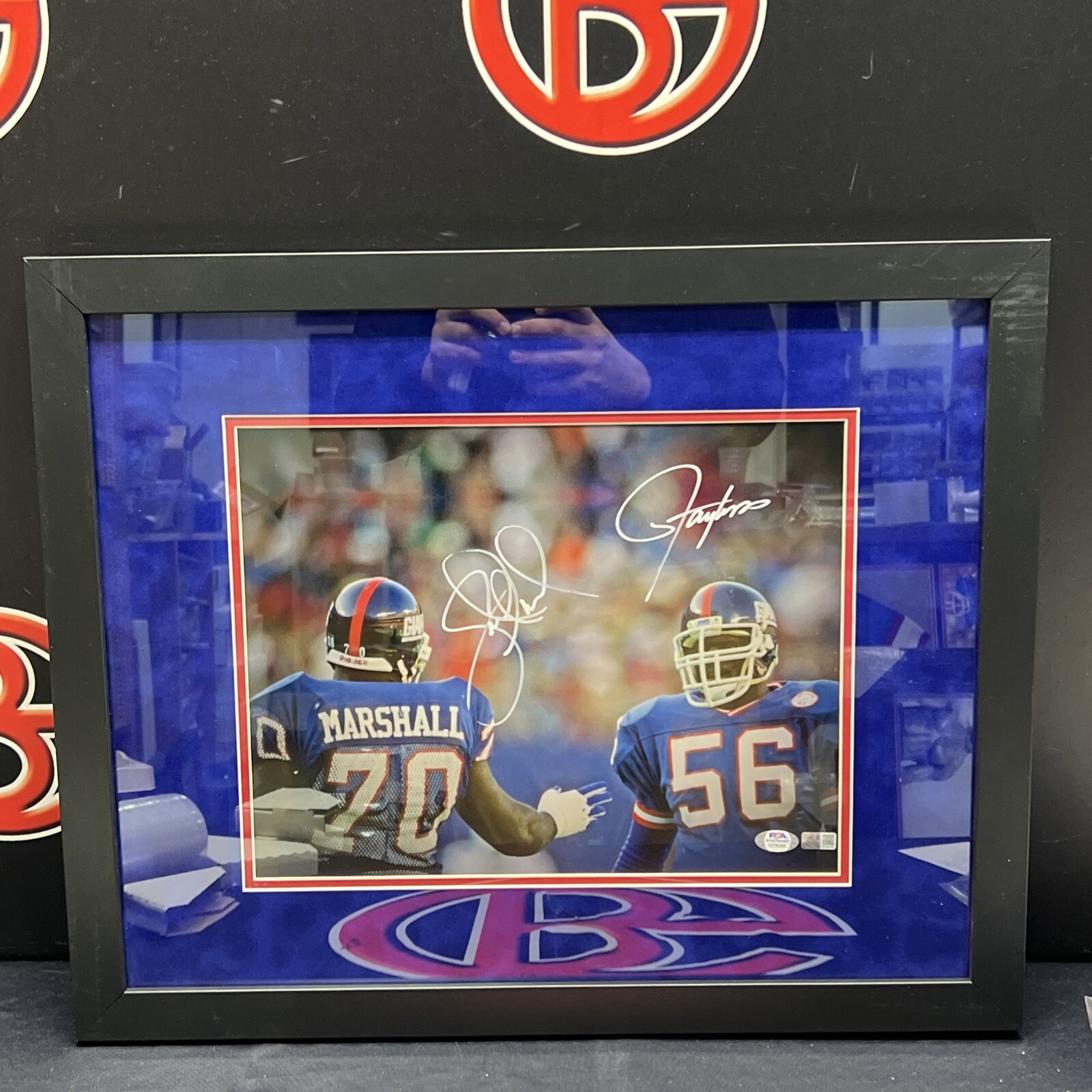 Lawrence Taylor & Leonard Marshall Signed 11x14 New York Giants PSA/DNA
