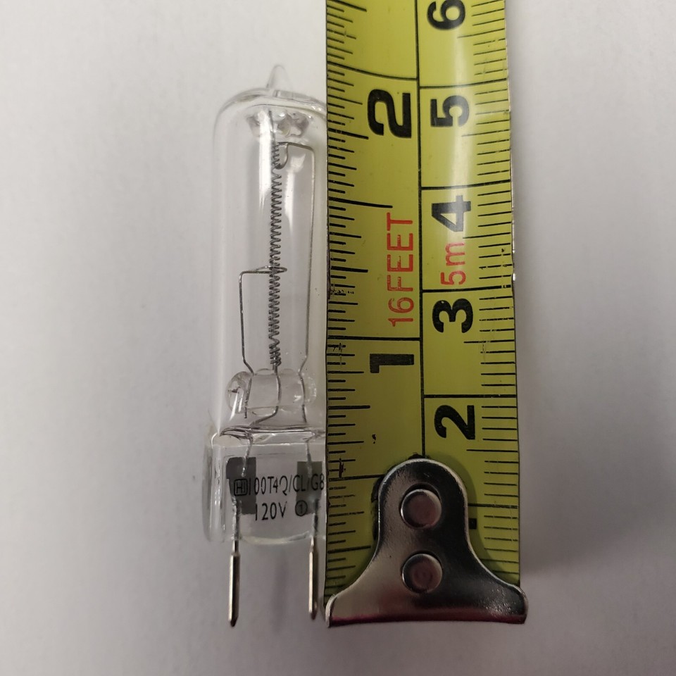 100 watt G8 Clear Bulb 100T4Q/CL/G8 100W 120V T4 Bi-Pin 2-Pin G8 Base ...
