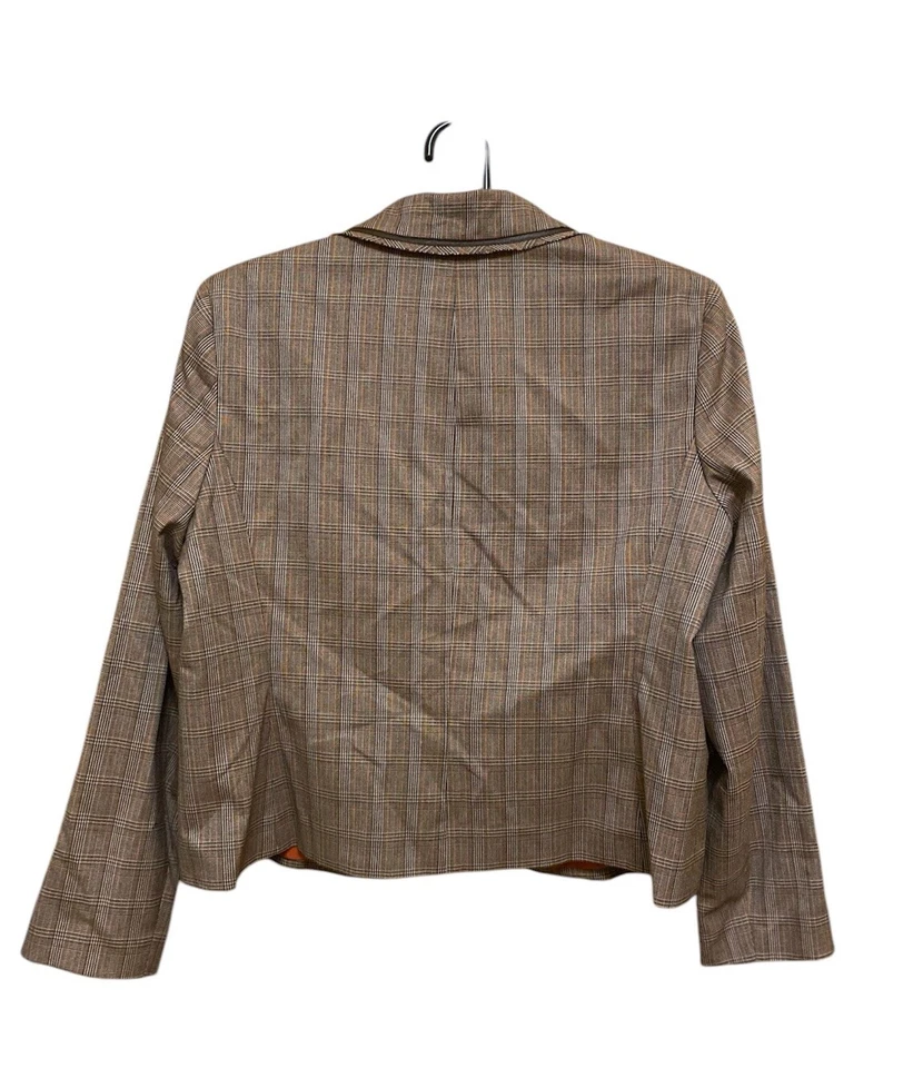 Chaqueta Blazer Vintage Requisitos Cuadros Botón Único Talla 16 Marrón Foto 2 de 4