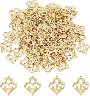 100 Stück Golden Filigrane Charme 15.5x13mm Filigrane Verbinder Blumen Schmuckve