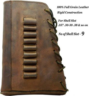CALYX Leather Gun Buttstock Rest pad Rifle Shell Holder Ammo Cartridge .30-30 .30-06