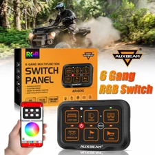 AUXBEAM RGB AR-600 6 Gang Switch Panel Control For Polaris RZR Turbo R/Turbo R 4