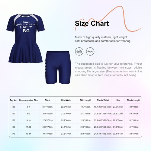 Kids Girls Swimsuit Water Beachwear Pinata Swimwear Sports Dress With Shorts - Picture 11 of 28