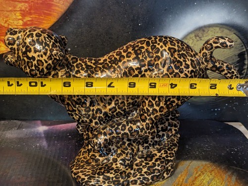 Vintage Ceramic Cheetah Jaguar Big Cat Spotted Leopard 11” x 8" Africa Sculpture - Picture 9 of 11