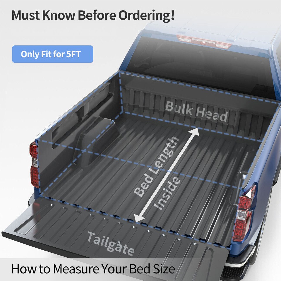 5FT Soft RollUp Bed Cover Tonneau Cover for 20202024 Jeep Gladiator