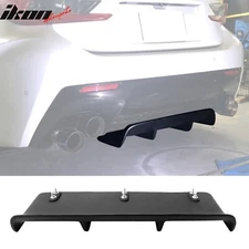 Universal 27"x9" MDA 4-Fin Rear Bumper Lip Splitter Protector Matte Black