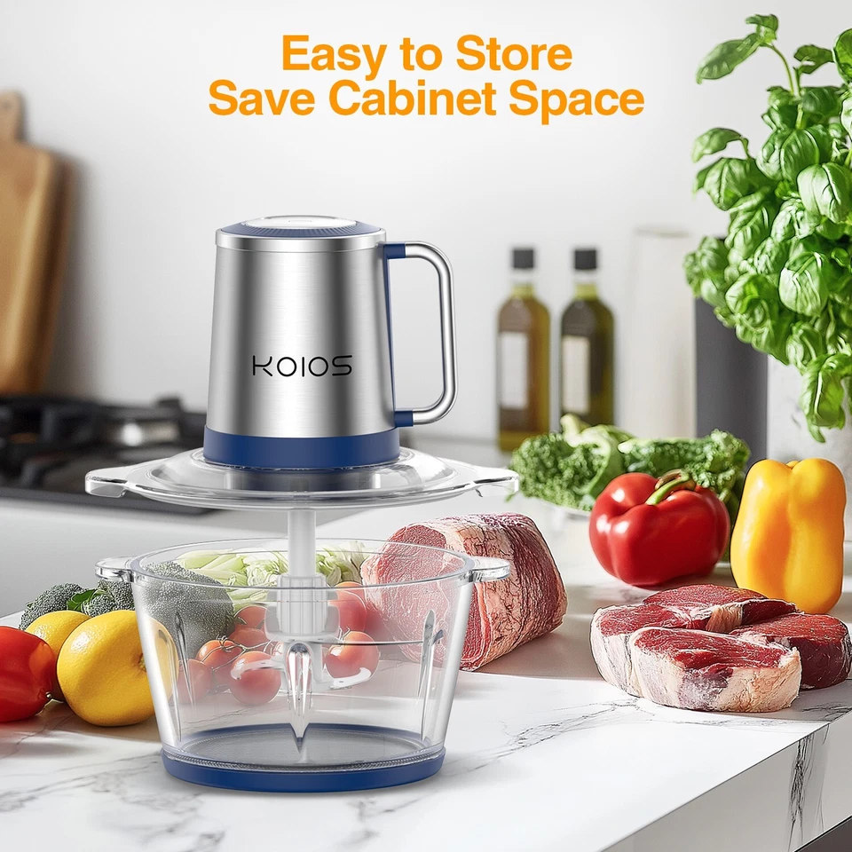 KOIOS Electric Vegetable Chopper Food Processor Meat Grinder Mixer Glass Bowl - Image 4 of 4