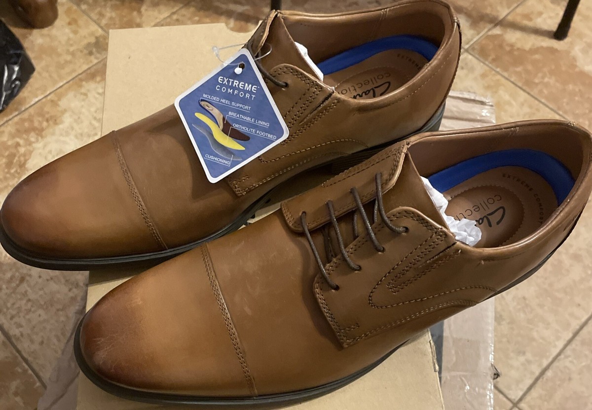 NEW NO BOX 13 Mens Clarks Whiddon Cap Toe Oxford 26152913 Dark Tan Leather Brown CLARKS Whiddon Cap – shoeper.com main image 2