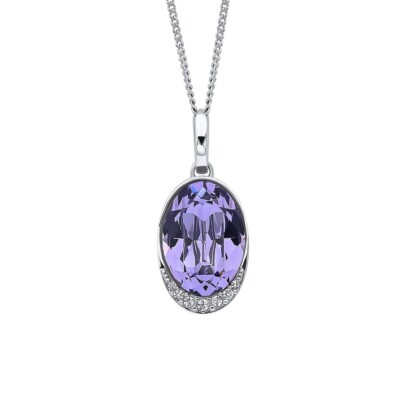 Fiorelli Silber Anhänger & Kette P5328M - lila Kristall und Zirkonia
