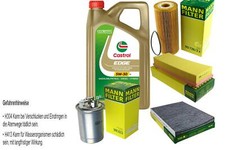 INSPEKTIONSKIT FILTER CASTROL 5L ÖL 5W30 für VW Caddy II Kasten 9K9A 1.9 SDI