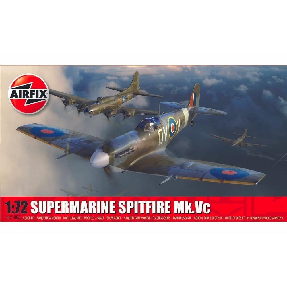 Airfix Supermarine Spitfire MkVc. 1.72 Scale, Plastic Model Plane Kit.