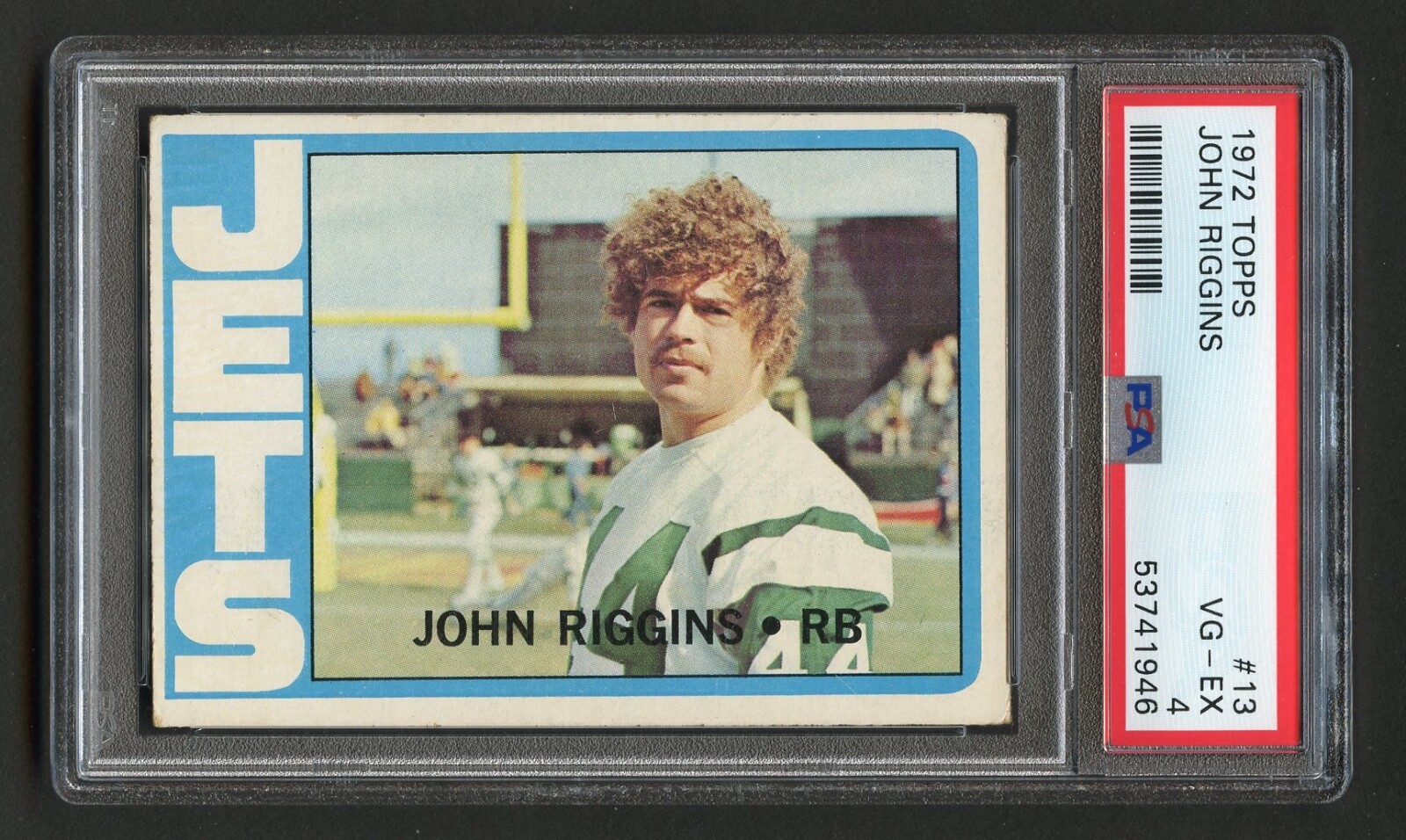 1972 JOHN RIGGINS HOF TOPPS ROOKIE PSA 4 VG-EX NEW YORK JETS REDSKINS (#13) RZC