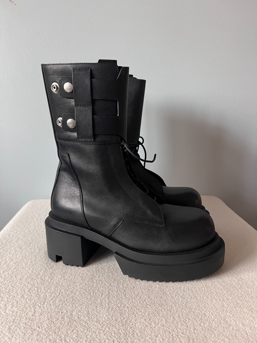 Rick Owens Field Bogun Boots - Size 41 - Black Leather - NEW Rick Owens Field Bogun Boots - Size 41 - Black Leather - NEW