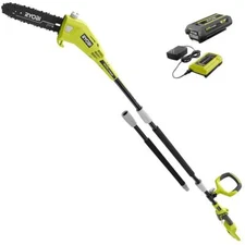 Cordless Pole Saw Electric Trimmer Pruner Chainsaw Garden Tree Battery Charger