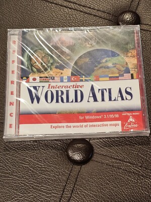 The Learning Company Compton's Interactive World Atlas CD ROM NEW Sealed