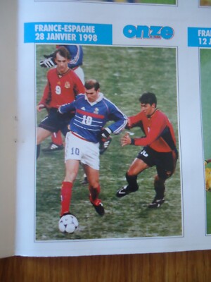 CARD ZINEDINE ZIDANE ONZE MONDIAL ROOKIE AS CANNES 1991 1rst GAME D1