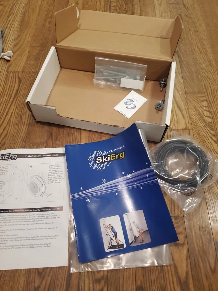 CAJA de accesorios SkiErg Concept2. Cables y direcciones. Gris original Foto 2 de 2