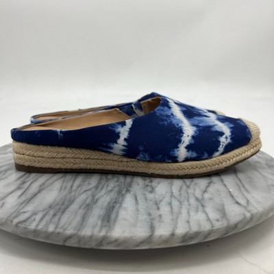 Crown Vintage Lonari Espadrille Mules Womens 8.5 Blue White Slip On Textile  | eBay