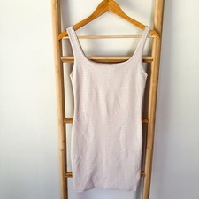PrettyLittleThing Beige Cream Textured Bodycon Tank Mini Dress Women’s US 6