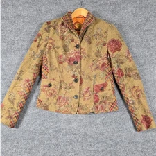 Etro Milano Wool/Silk Blend Women's Floral Tweed Blazer  Sz 46 Made in Italy
