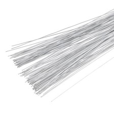 24 Gauge 14" Floral Stem Wire, 100 Pcs Paper Wrapped Flower Stem, Silver Tone