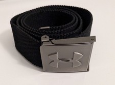 Under Armour Men's Webbed Belt-Black Golf Coach Sport Easy On And Off