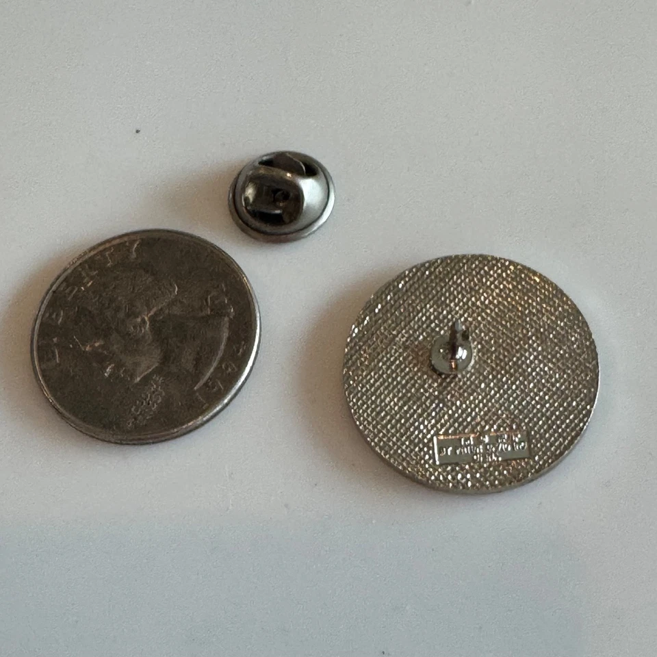 Vintage California Angels Interlocking “CA” Black Round Enamel Lapel Pin MLB - Image 3 of 3