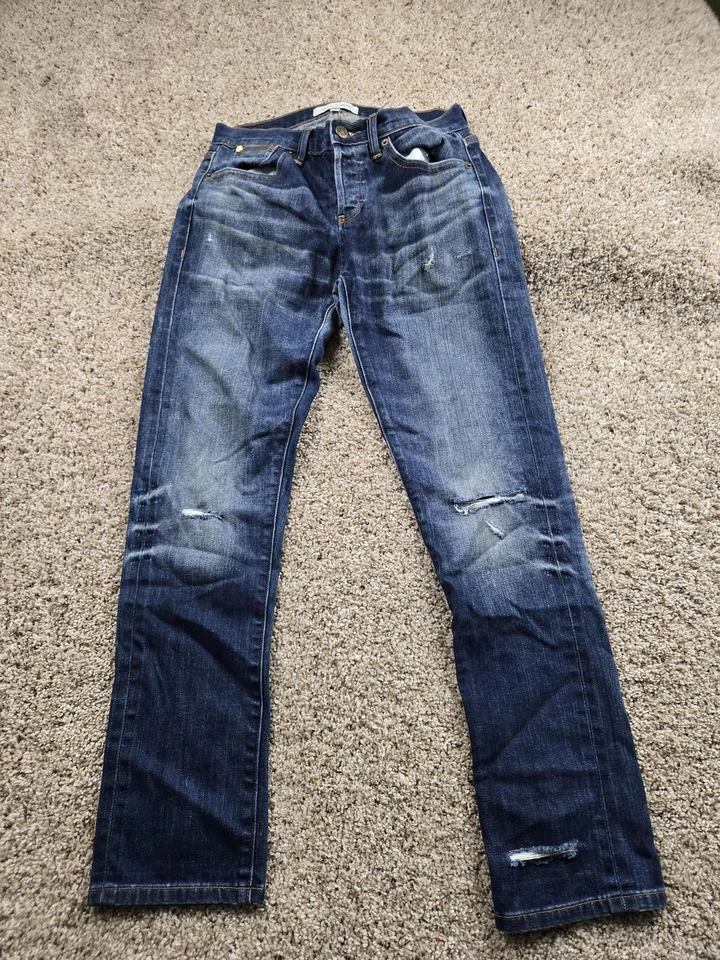 Pantalones de mezclilla Henry & Belle para mujer 26 azul con ribete desgastado fundición Foto 2 de 4