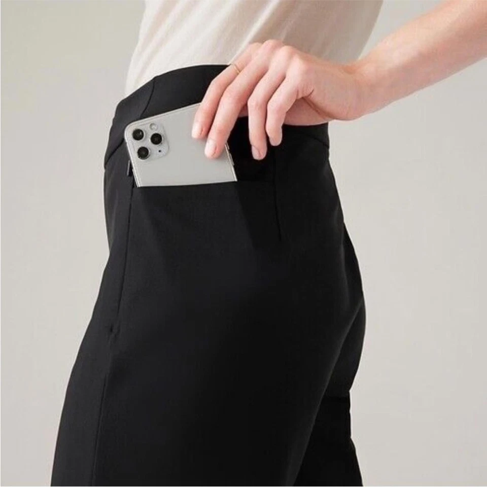 Athleta Stellar Trouser Pant size 12 in Black - Image 4 of 4