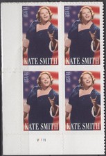 SC# 4463 - 2010 - 44¢ Kate Smith - Mint Never Hinged - Plate Block of 4