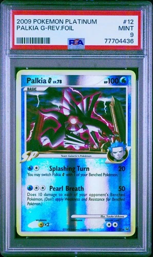 Palkia G 12/127 Platinum Reverse Holo Pokemon 2009 Population 11 PSA 9