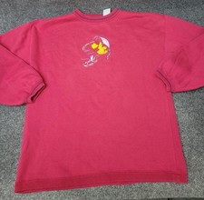 Disney Winnie the Pooh Sweatshirt Womens XL Red Embroidered Piglet Flying Kite
