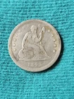 1843O seated liberty quarter, Cleaned