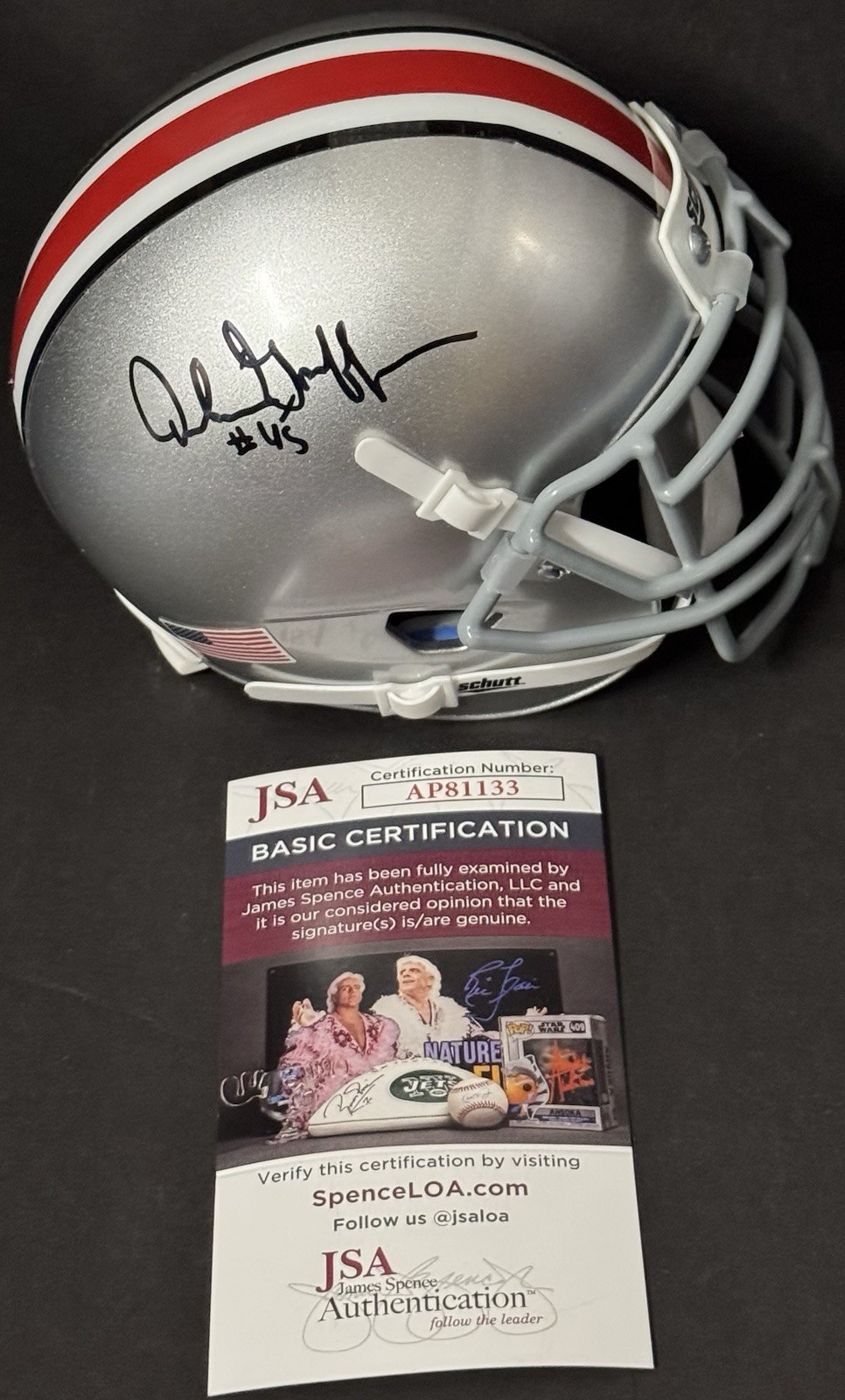 Archie Griffin Autographed Signed Ohio State Buckeyes Mini Helmet Heisman JSA 