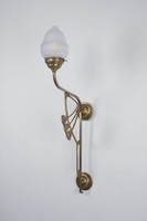 Wandleuchte Schlafzimmer Messing Glas Blendarm E27 H:85 Cm Wandlampe Wohnzimmer