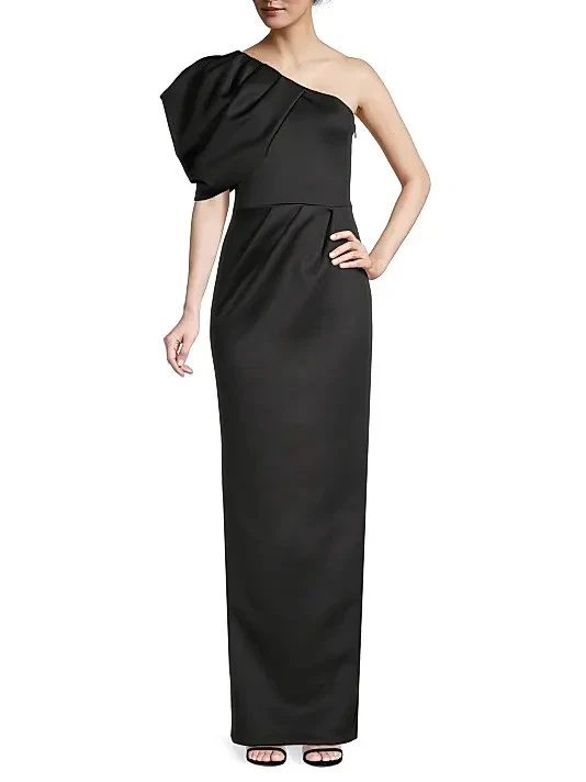 chinese dress ladies Rinna Satin Halter Maxi Dress / Black | Meshki main image 0