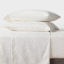 Twin/Twin XL Microfiber Sheet Set Gray Ditsy Floral: Polyester, Peached, 3pc