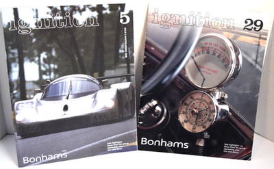2 issues of IGNITION Bonhams car auction magazines Issue 5 -2008, Issue 29 -2013