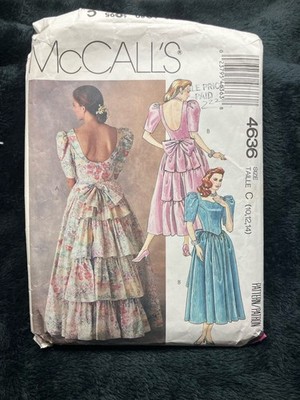 1989 McCall s 4636 Size 10-14 Dress Sewing Pattern