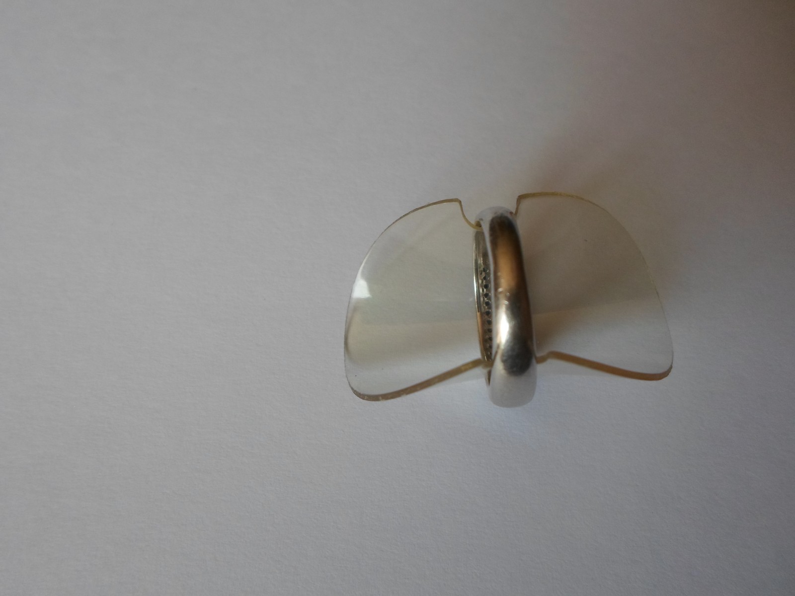 solid silver ring, half round, black and white zi… - image 6