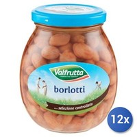 12X Multipack Valfrutta Borlotti Bohnen Glas Gr360