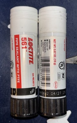 2X Loctite 561 19g PTFE PIPE SEALANT 0.67 FL. OZ.  463973  EXP 04/27  TWO TUBES