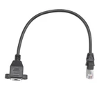 2X( 1FT RJ45 Male to Female  Panel Mount Ethernet LAN  Extension Cable1198