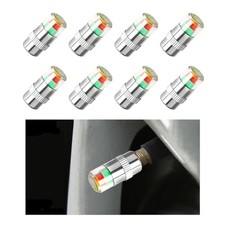 8 PCS Tire Pressure Monitor Valve Stem Caps, 2.4Bar 36 PSI Tire 8PCS Silver