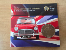 Royal Mint Mini Cooper 2009 50. rocznica Moneta 5 £ Moneta Austin Rover Leyland