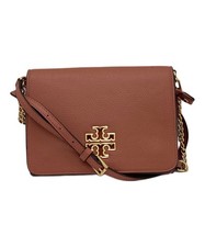 Tory Burch Pink Leather Crossbody Shoulder Bag Gold Hardware Interior Pockets