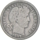 1907-P Barber Dime — photo from another recent sale