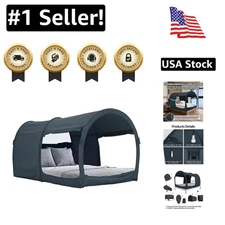 Breathable Twin Bed Pop-Up Tent - Indoor Privacy Canopy for All Seasons
